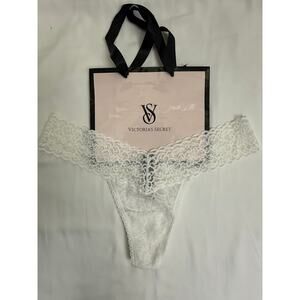 Victoria’s Secret Vintage Sheer Lace Thong Panty – White – Size OS – 2013